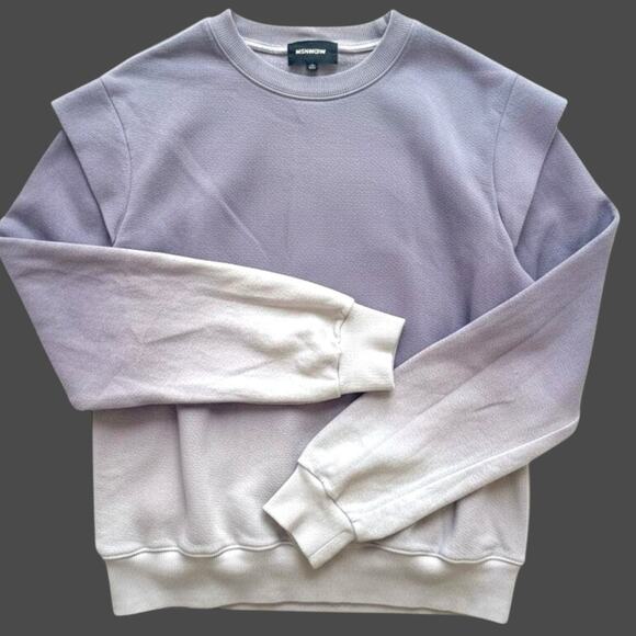 Monrow Ombre Cotton Crewneck Sweatshirt Purple Fade – XL - Picture 2 of 7